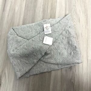 Crewcuts Gray Cotton & Wool Blend Swiss Dot Knit Snood Infinity Scarf OS NWT